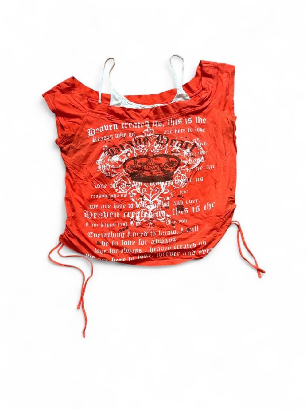 orange Graphic Short-Sleeve Women's Top